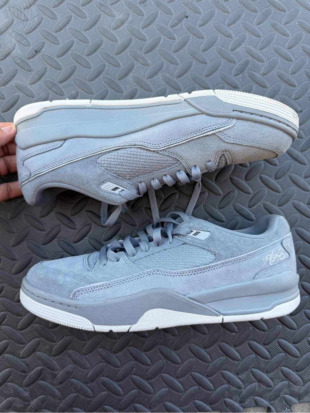 Jordan Low-Top Sneakers in Light Gray and White